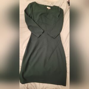Forest Green Calvin Klein 3/4-Sleeve Dress